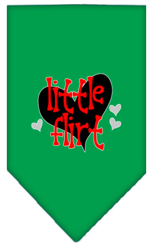 Little Flirt Screen Print Bandana Emerald Green Small